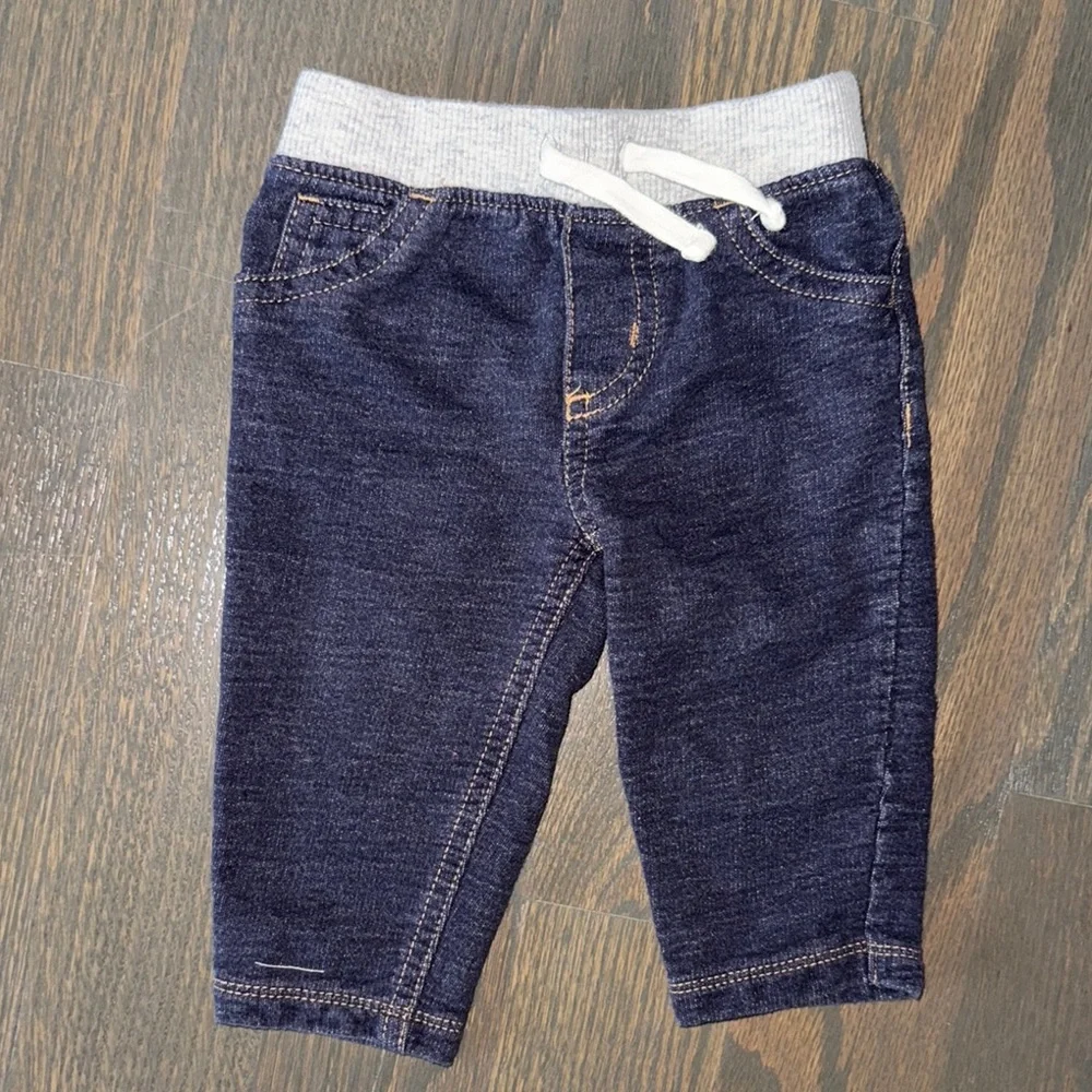 Carter’s Animal Print Onesie and Pull-On Knit Denim Pants Set | 6M